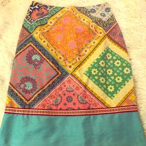 Patch work silk & Cotten skirt